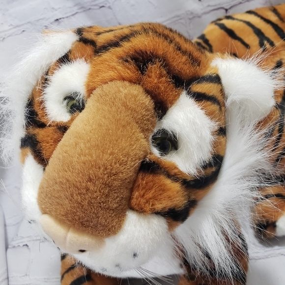 K&M International Tiger Plush 22x10 Large Stuffed Animal Toy Year 1991 - Picture 2 of 9